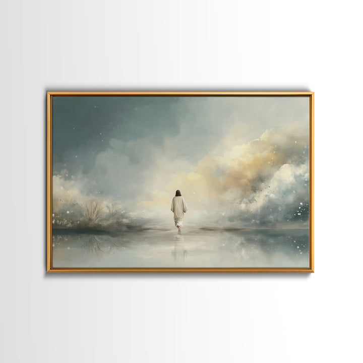 Twilight Grace, Framed Canvas Print, Christian Art Canvas, Jesus Painting, Christian Wall Art, Modern Christian Painting, Christian Gift Id