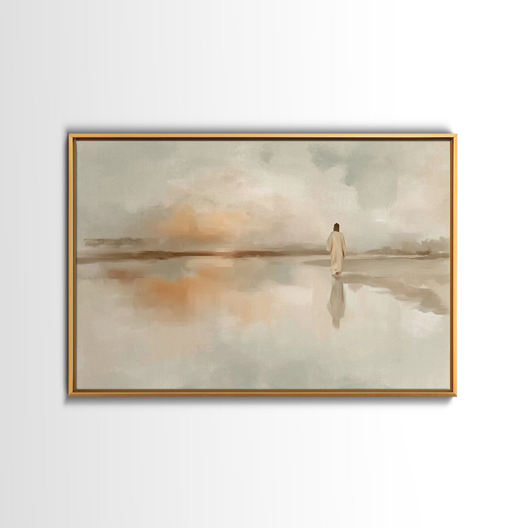 Dawn Of Mercy, Framed Canvas Print, Christian Art Print, Minimalist Christian Art, Jesus Painting, Subtle Christian Art, Christian Wall Art