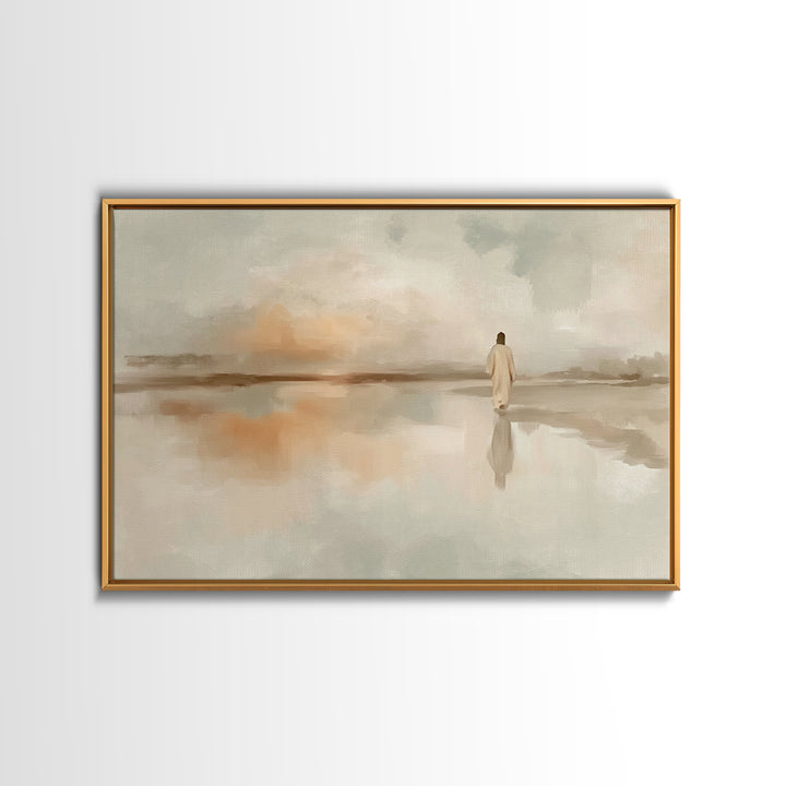 Dawn Of Mercy, Framed Canvas Print, Christian Art Print, Minimalist Christian Art, Jesus Painting, Subtle Christian Art, Christian Wall Art