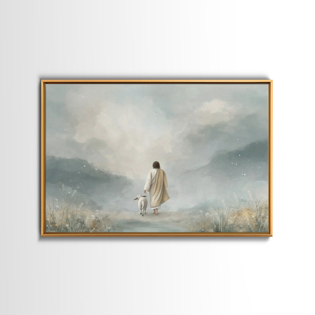 Mountain Haven Grace – Framed Canvas Print – Christian Art Canvas – Jesus Painting – Subtle Christian Art – Christian Wall Art – Christmas