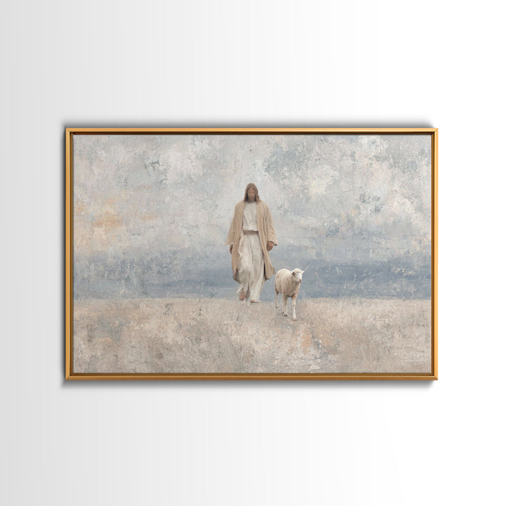 Meadow Grace – Framed Canvas Print – Christian Wall Art – Jesus Painting – Christian Art Canvas – Subtle Christian Art – Christian Gift Ide