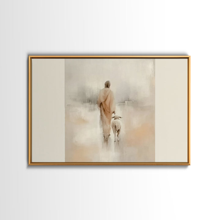 Path Of Mercy | Framed Canvas Print | Christian Art Canvas | Jesus Painting | Minimalist Christian Art | Christian Wall Art | Modern Christ