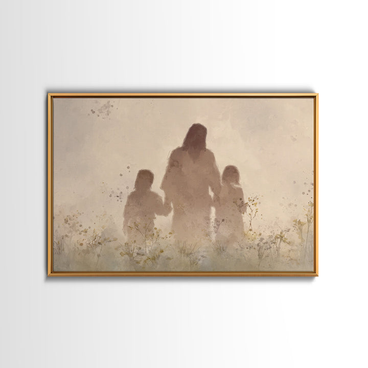 Tender Guidance – Framed Canvas Print – Christian Art Canvas – Jesus Painting – Subtle Christian Art – Christian Wall Art – Christian Art P