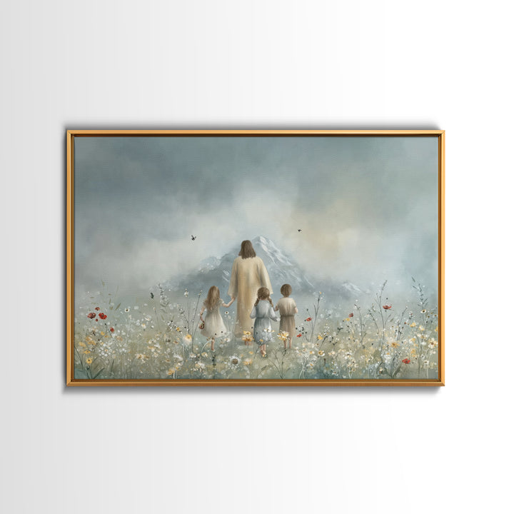 Fields Of Mercy – Framed Canvas Print – Christian Wall Art – Jesus Painting – Christian Art Canvas – Pastoral Scenery – Christian Gift