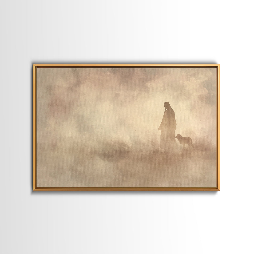 Silent Grace – Framed Canvas Print – Jesus Painting – Christian Art Print – Christian Wall Art – Subtle Christian Art – Christmas Art