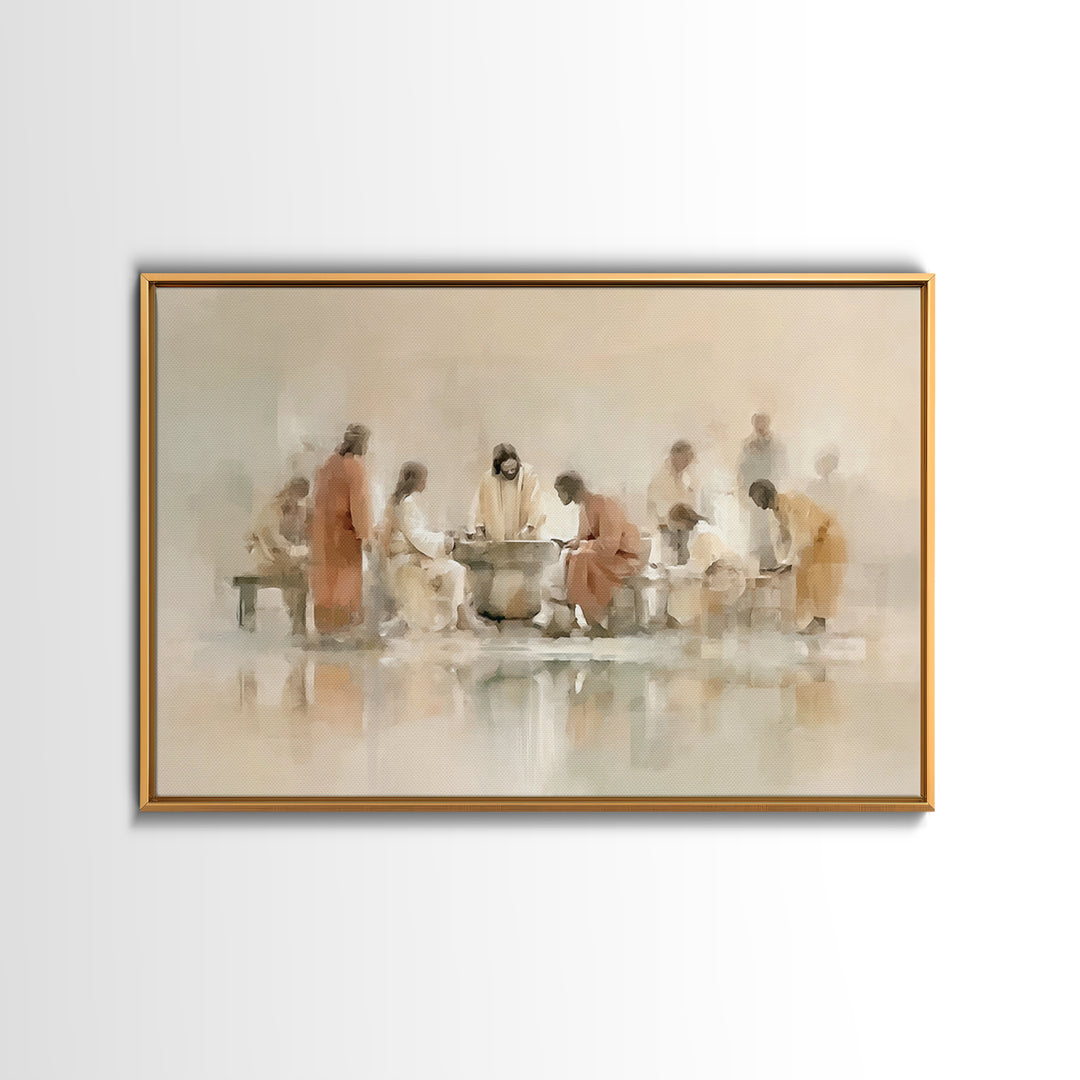 Sacred Fellowship, Framed Canvas Print, Christian Art Canvas, Jesus Painting, Christian Wall Art, Subtle Christian Art, Christian Gift Idea
