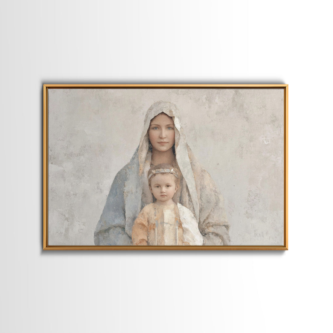 Deserted Shore Calm, Framed Canvas Print, Christian Wall Art, Jesus Painting, Christian Art Canvas, Large Christian Art, Minimalist Christi