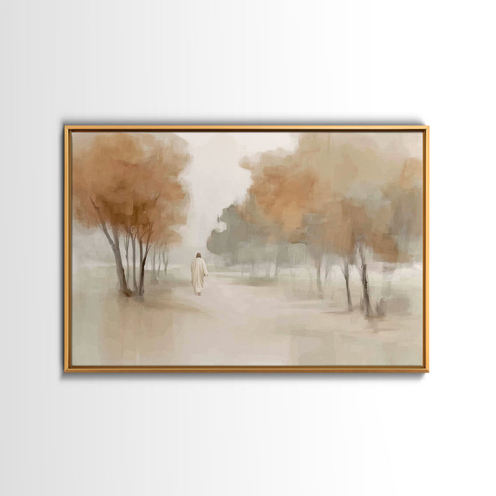 Autumn Grace Path – Framed Canvas Print – Christian Decor – Jesus Painting – Christian Art Canvas – Christian Wall Art – Christian Gift Ide