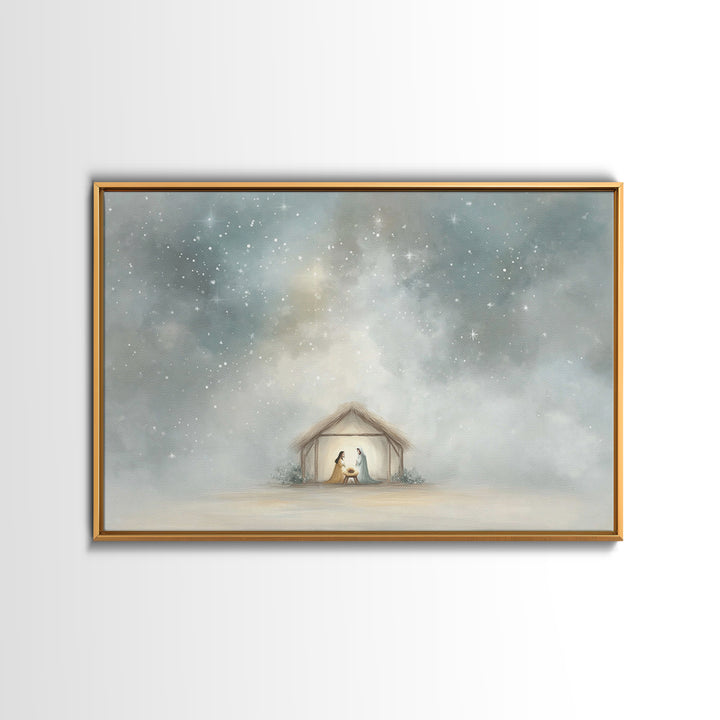 Holy Night Star – Framed Canvas Print – Christmas Art – Christian Christmas Art – Christmas Canvas Wall Art – Christian Wall Art – Christia