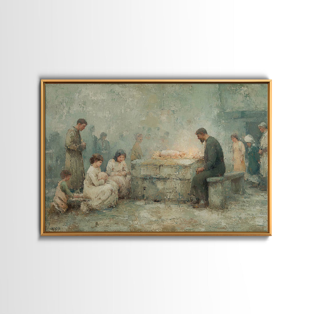 Humble Manger Hope – Framed Canvas Print – Christian Art Canvas – Christian Wall Art – Christian Christmas Art – Christian Gift Ideas – Vin