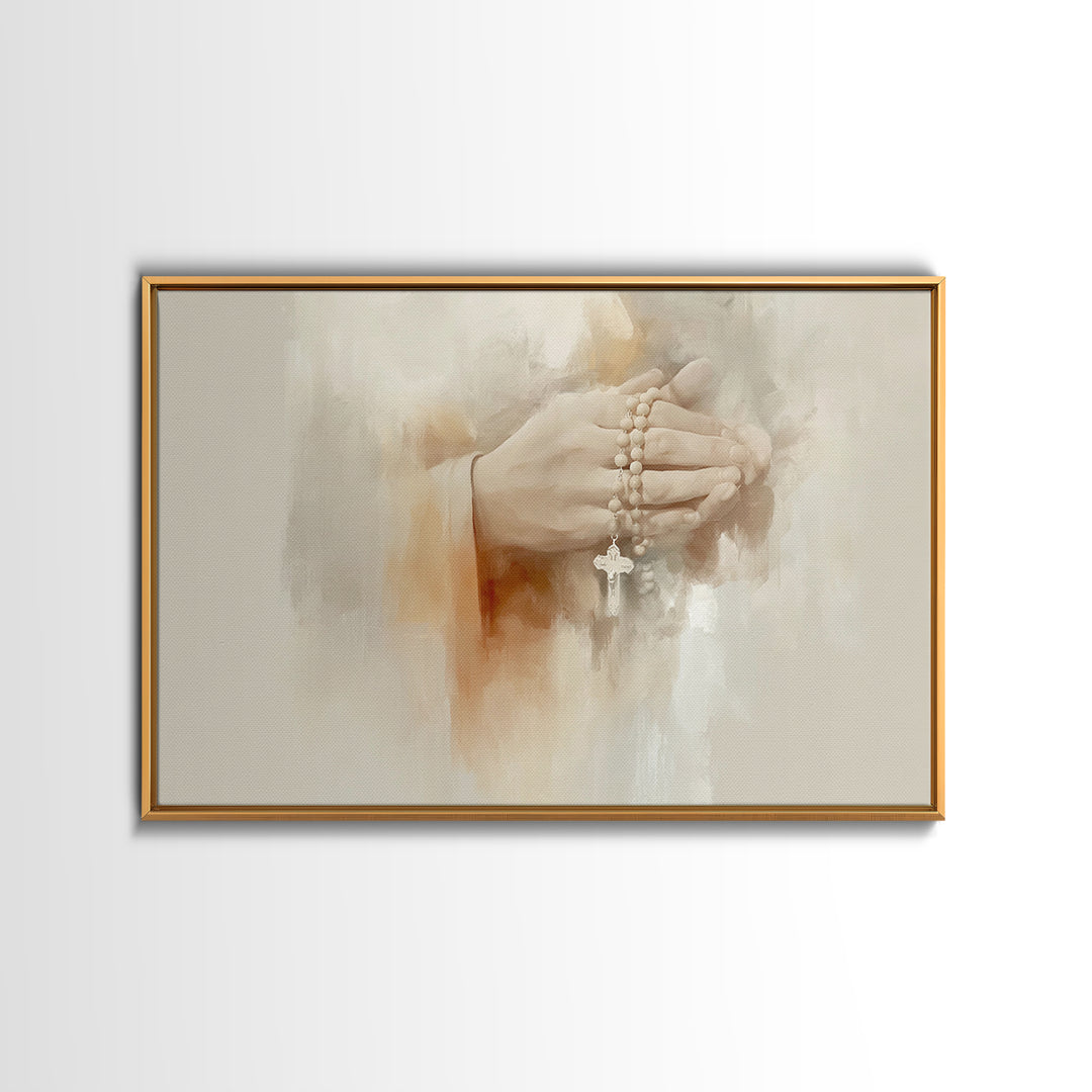 Quiet Reverence, Framed Canvas Print, Christian Art Print, Christian Wall Art, Subtle Christian Art, Modern Christian Art, Jesus Painting,