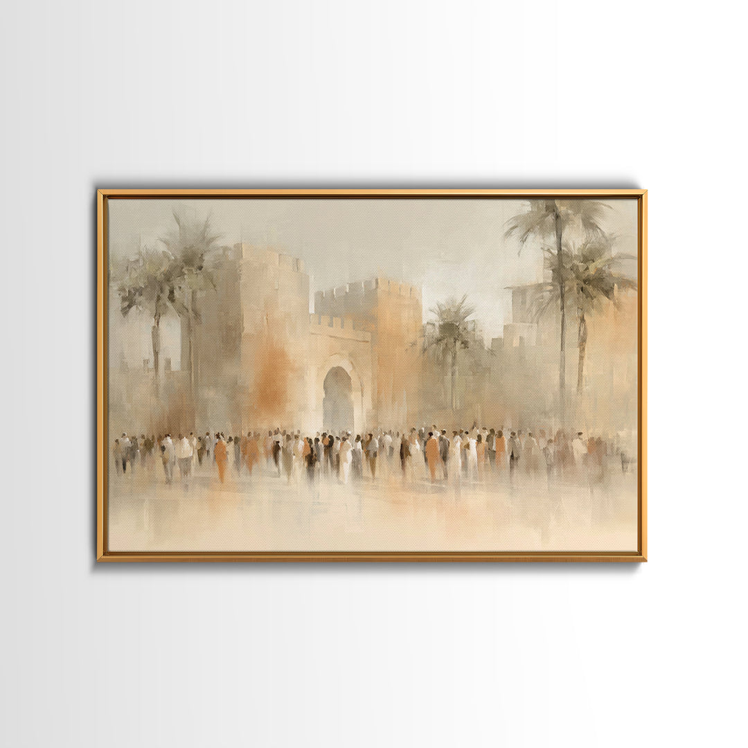Jerusalem Gate Dawn – Framed Canvas Print – Christian Art Canvas – Christian Wall Art – Christian Art – Christian Gift Ideas – Subtle Chris