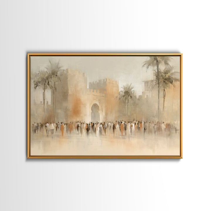 Jerusalem Gate Dawn – Framed Canvas Print – Christian Art Canvas – Christian Wall Art – Christian Art – Christian Gift Ideas – Subtle Chris