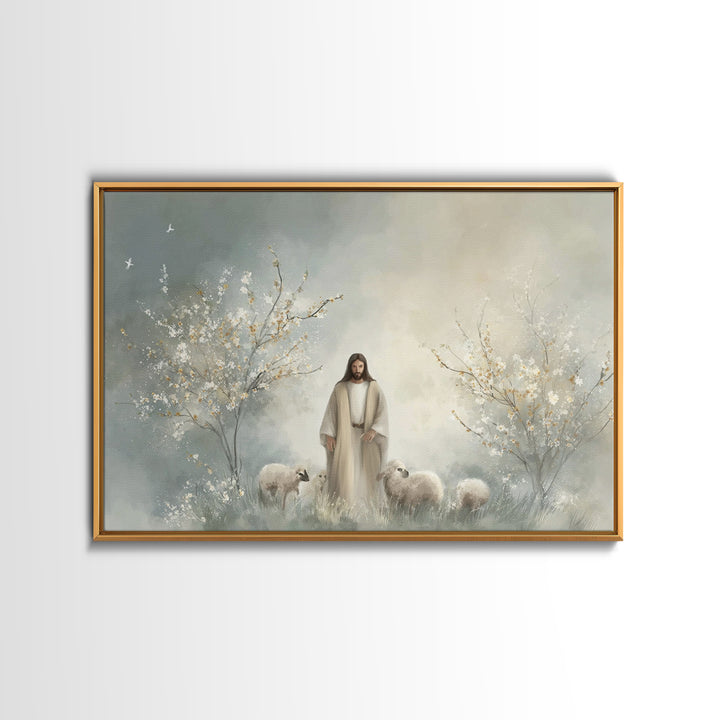 Blossoms Of Peace | Framed Canvas Print | Christian Wall Art | Jesus Painting | Christian Art Canvas | Modern Christian Painting | Christia
