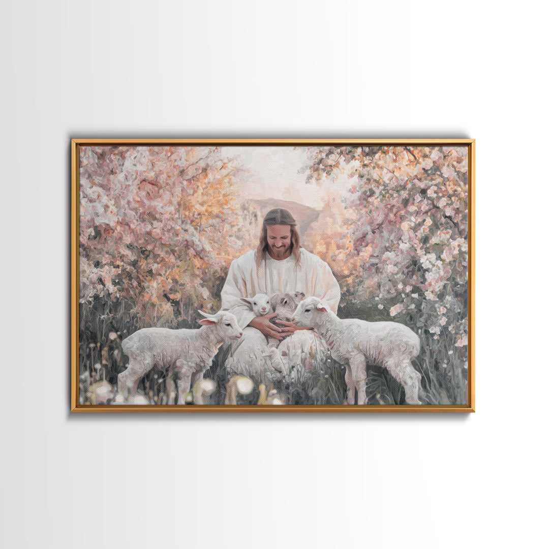 Gentle Spring Light – Framed Canvas Print – Christian Art Canvas – Christian Wall Art – Jesus Painting – Christmas Art – Christian Decorati