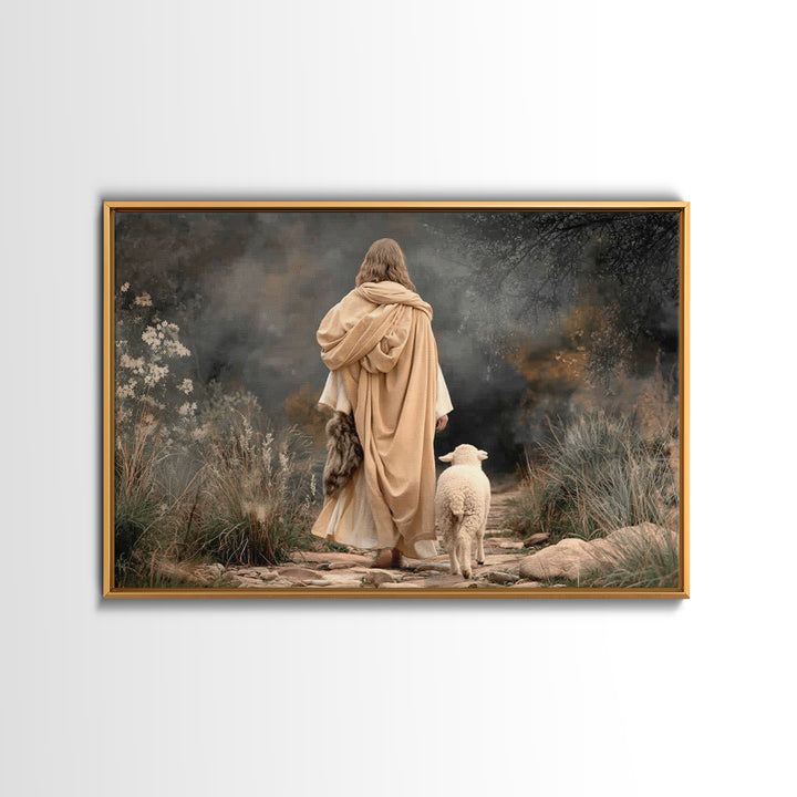 Faithful Journey Light – Framed Canvas Print – Christian Wall Art – Jesus Painting – Christian Christmas Art – Christian Art Canvas – Chris