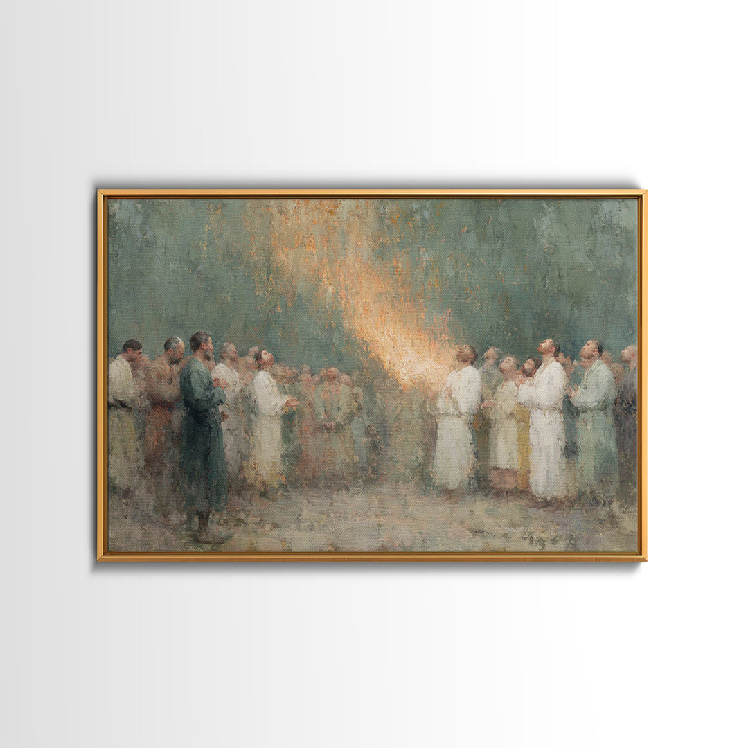 Pentecost Rising Fire – Framed Canvas Print – Christian Christmas Art – Christian Wall Art – Christian Art Canvas – Christian Painting – Ch