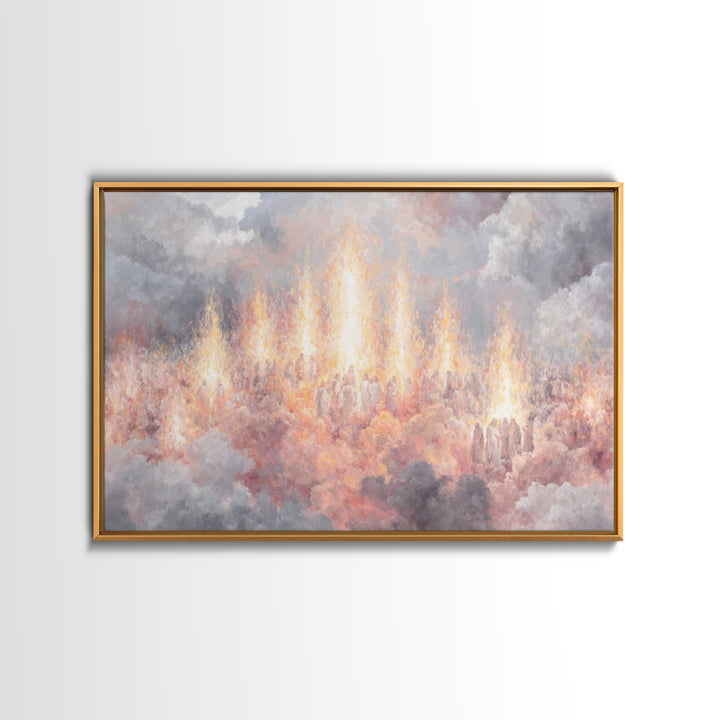 Heaven’s Living Flame – Framed Canvas Print – Christian Art Canvas – Christian Painting – Christian Wall Art – Christian Christmas Art – Ch