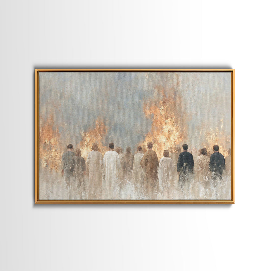 Ascension Fire Choir – Framed Canvas Print – Christian Wall Art – Christian Painting – Christian Christmas Art – Christian Art Canvas – Chr
