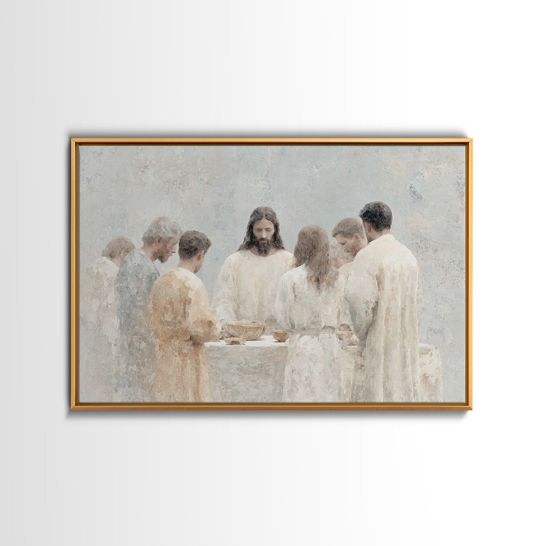 Sacred Gathering - Framed Canvas Print - Christian Wall Art - Jesus Painting - Christian Art Canvas - Christian Decor - Christian Gift Idea