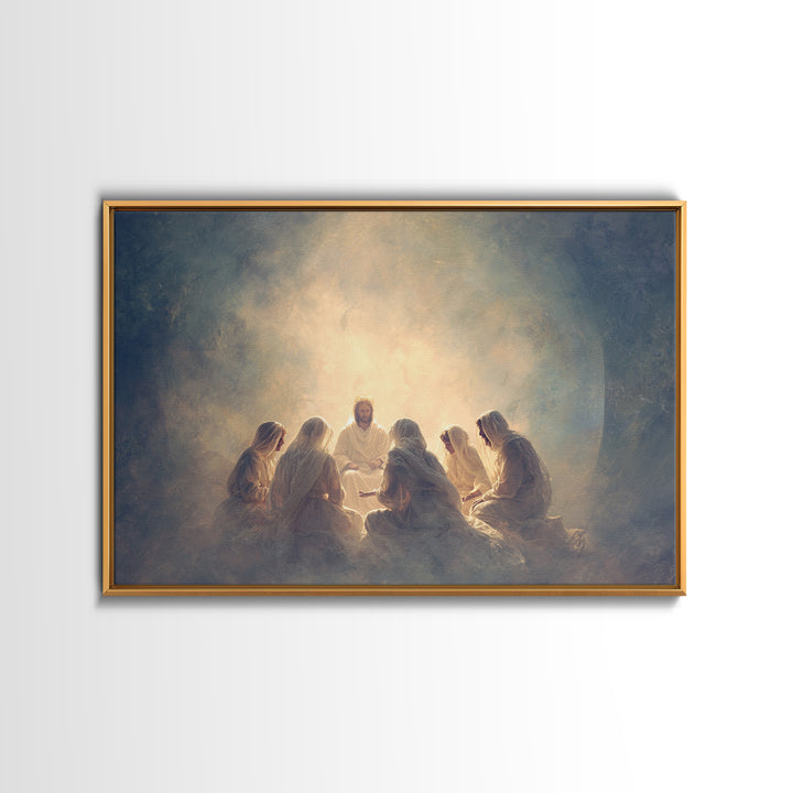 Heavenly Circle | Framed Canvas Print | Christian Art Canvas | Jesus Painting | Modern Christian Art | Christian Wall Art | Christian Chris