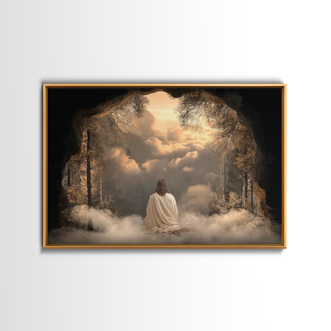 Holy Banquet | Framed Canvas Print | Christian Wall Art | Jesus Art Print | Modern Christian Art | Christian Gift | Christmas Wall Art
