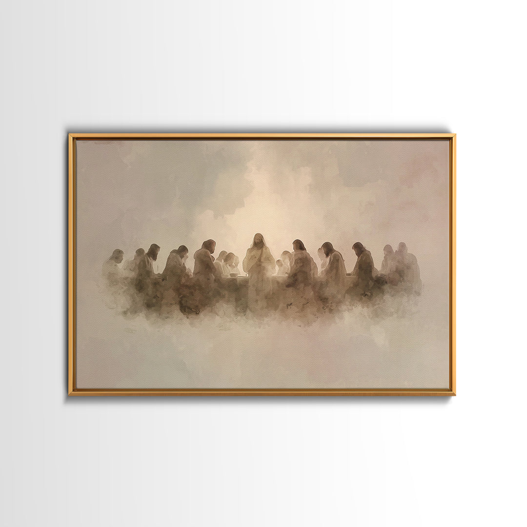 Sacred Cloud Table, Framed Canvas Print, Christian Art Canvas, Jesus Painting, Moody Christian Art, Christian Christmas Art, Christian Wall
