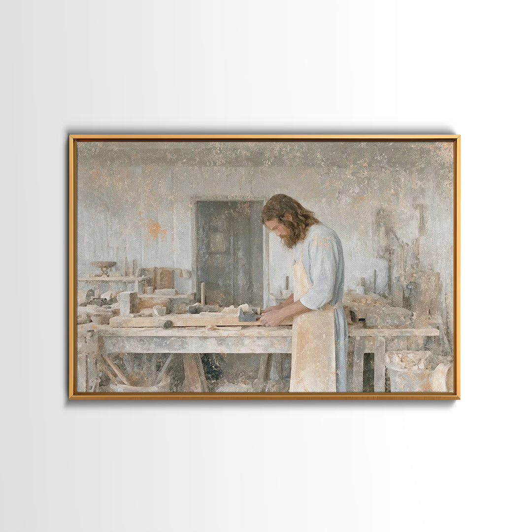 Servant Of Peace – Framed Canvas Print – Christian Art Canvas – Jesus Painting – Vintage Christian Art – Christian Wall Art – Christian Dec