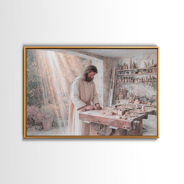 Radiant Artisan | Framed Canvas Print | Jesus Painting | Christian Wall Art | Christian Art Canvas | Modern Christian Painting | Christian