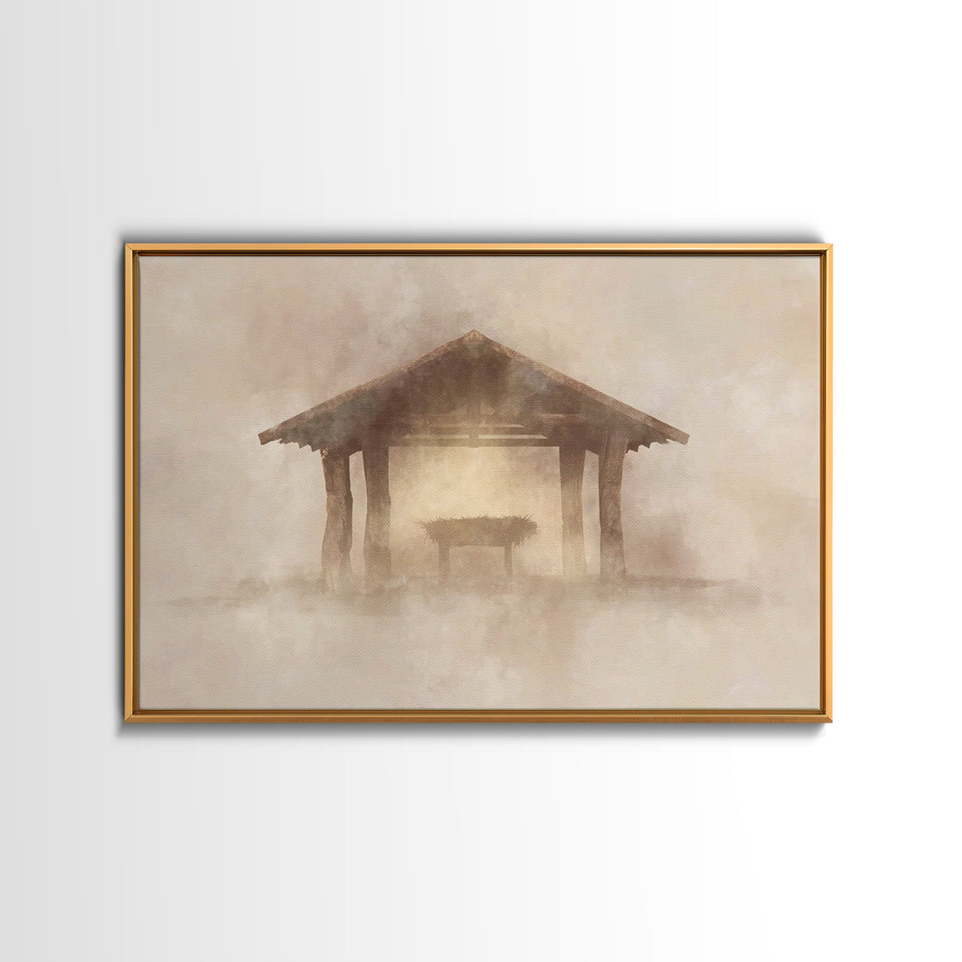 Gloria Shelter – Framed Canvas Print – Christian Christmas Art – Christian Art Canvas – Jesus Christmas Art – Christian Wall Art – Christma