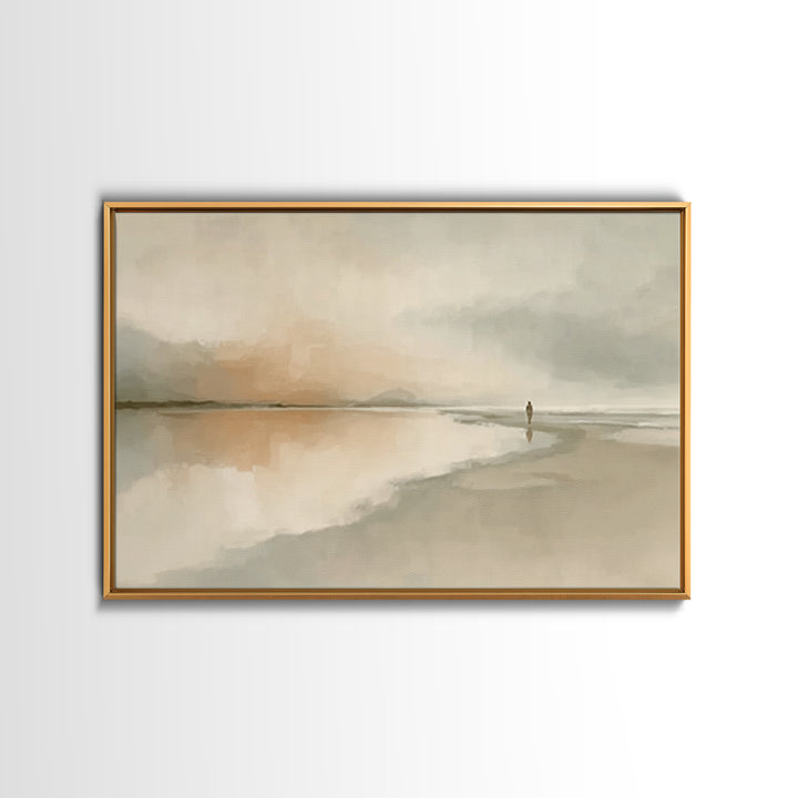 Silent Coast Peace – Framed Canvas Print – Christian Art Canvas – Christian Wall Art – Jesus Painting – Moody Christian Art – Christian Gif