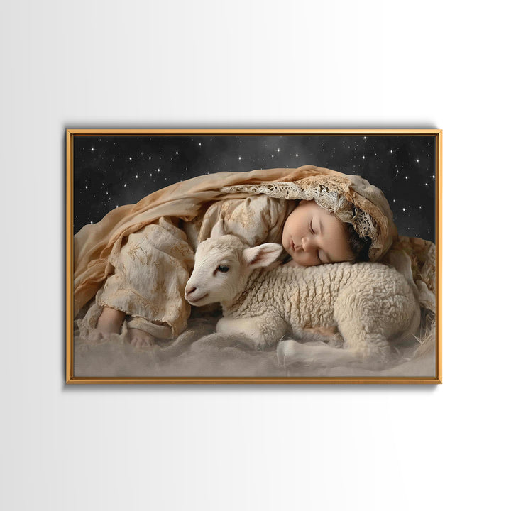 Bethlehem Rest – Framed Canvas Print – Christian Art Canvas – Christian Wall Art – Jesus Christmas Art – Christmas Art Prints – Christian D