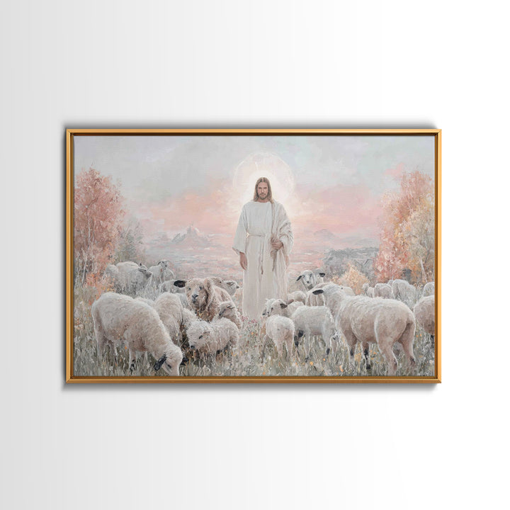 Radiant Shepherd Grace – Framed Canvas Print – Christian Wall Art – Jesus Painting – Christian Art Canvas – Christian Christmas Art – Chris