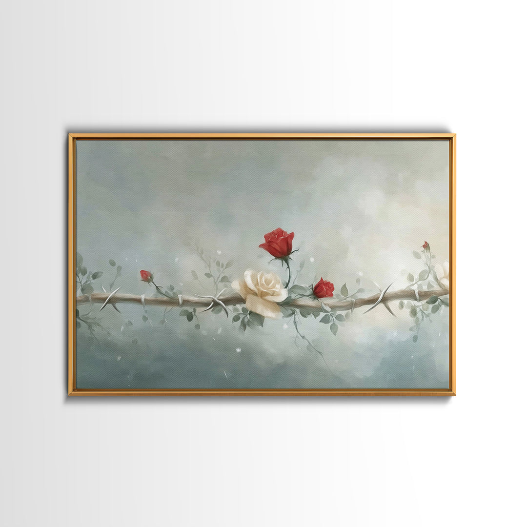 Redemption Blossoms – Framed Canvas Print – Christian Art Canvas – Modern Christian Art – Christian Wall Art – Christian Christmas Art – Un