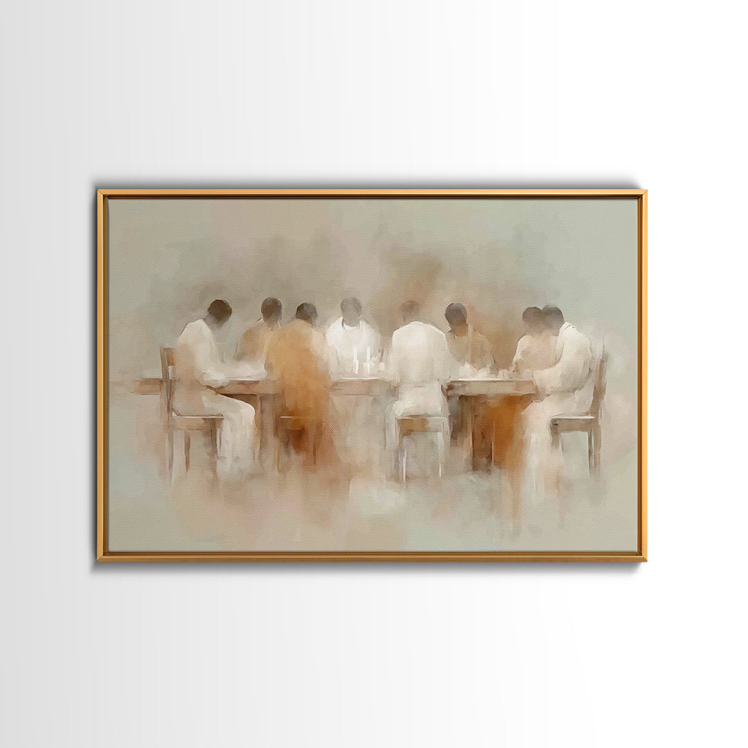 Sacred Gathering – Framed Canvas Print – Christian Art Canvas – Christian Wall Art – Jesus Painting – Moody Christian Art – Christian Decor