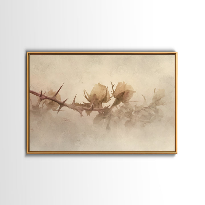 Desert Bloom Hope – Framed Canvas Print – Christian Wall Art – Moody Christian Art – Abstract Christian Art – Christian Art Gift – Subtle C
