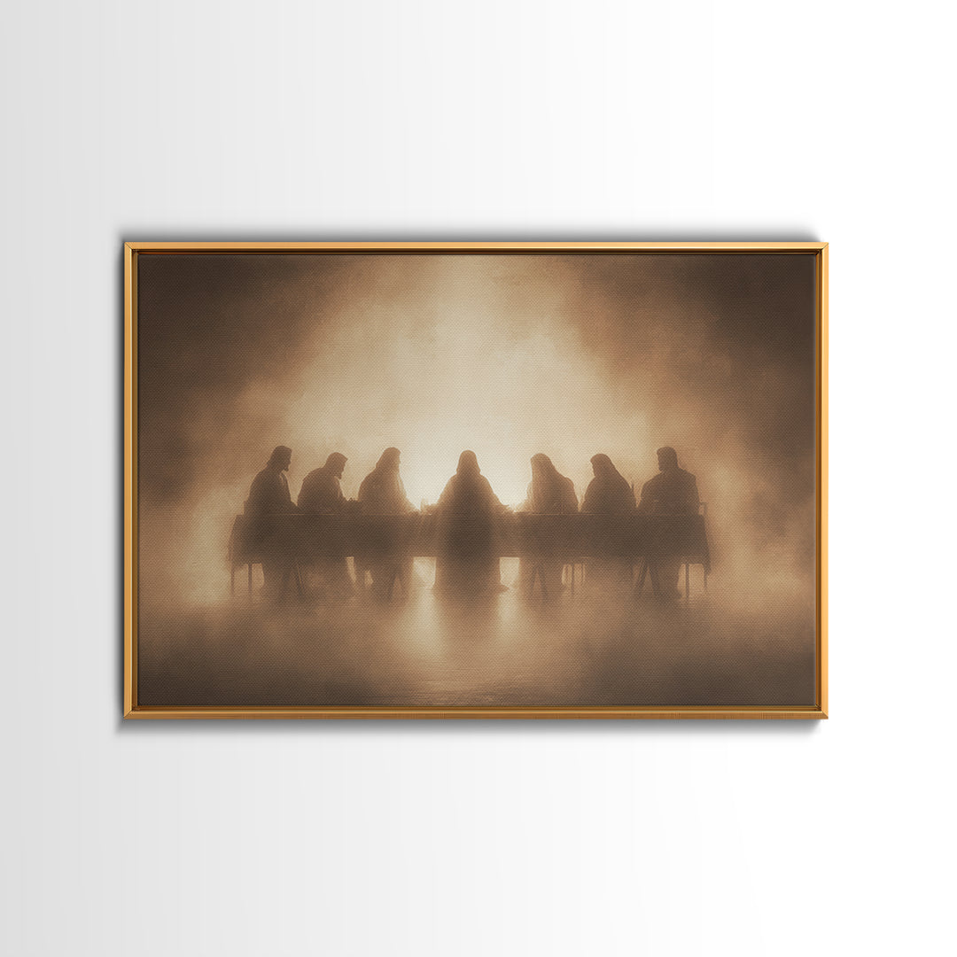 Sacred Table Radiance | Framed Canvas Print | Christian Art Canvas | Jesus Painting | Christian Wall Art | Moody Christian Art | Unique Chr