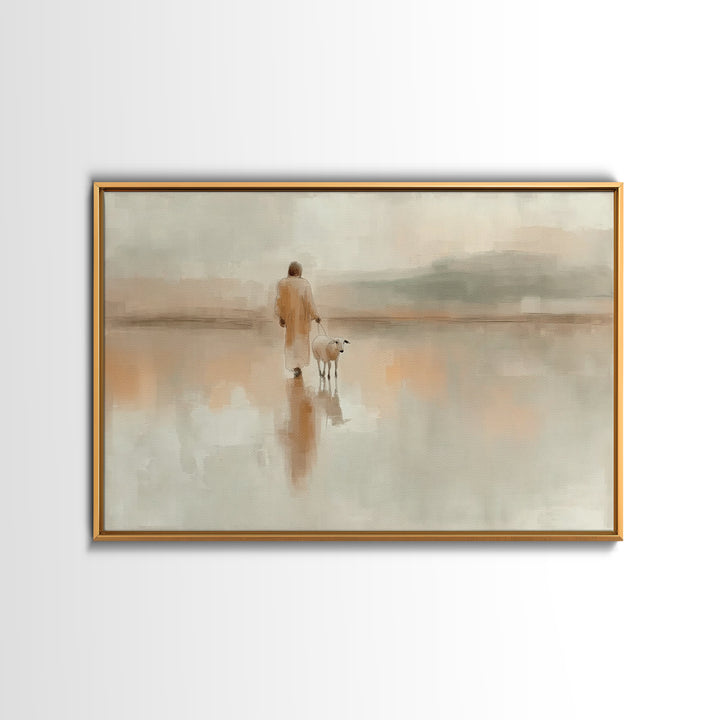 Gentle Steps Home | Framed Canvas Print | Christian Wall Art | Jesus Painting Canvas | Christian Decorations | Unique Christian Art | Chris