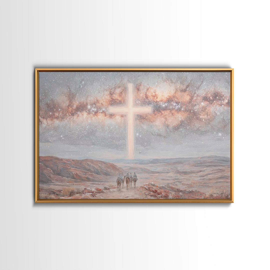 Celestial Promise – Framed Canvas Print – Christian Christmas Art – Christian Art Painting – Christmas Wall Art – Christian Art Canvas – Mo