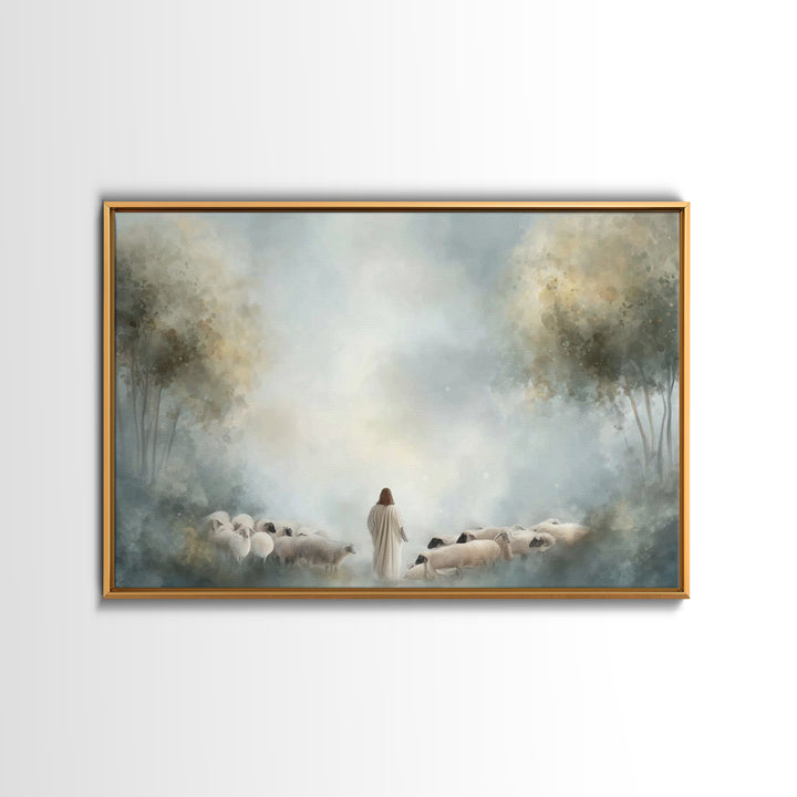Shepherd Of Peace – Framed Canvas Print – Christian Wall Art – Christian Art Canvas – Jesus Painting – Subtle Christian Art – Christian Gif