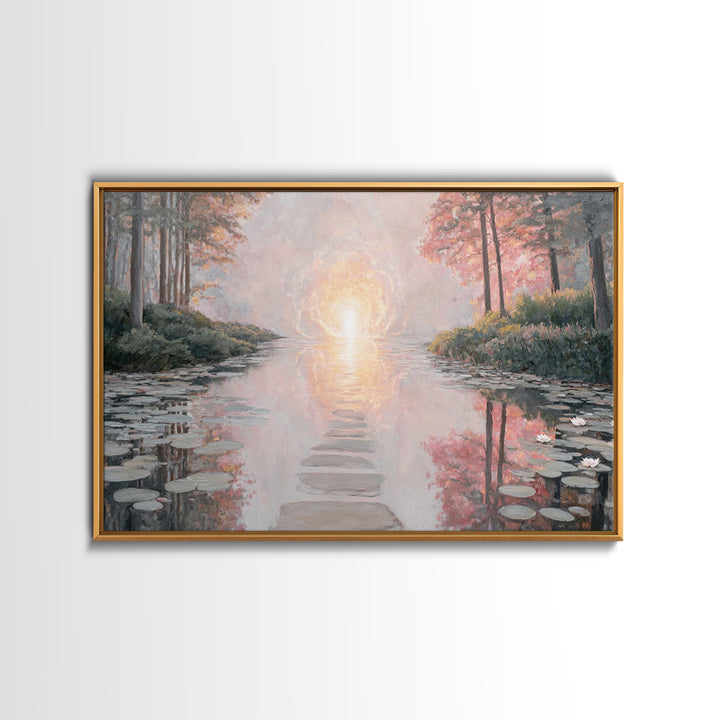Path Of Heavenly Light – Framed Canvas Print – Christian Art Canvas – Christian Wall Art – Large Christian Art – Modern Christian Painting