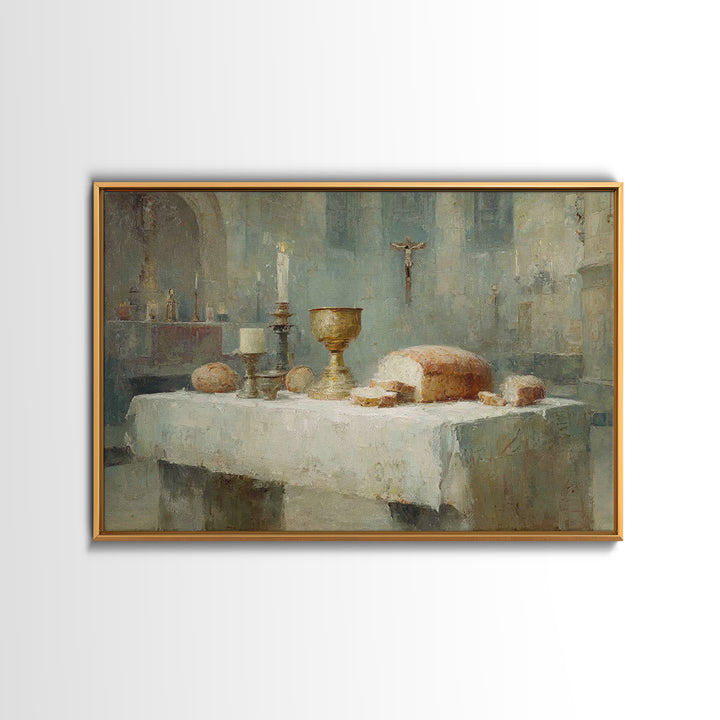 Chalice Of Peace – Framed Canvas Print – Christian Wall Art – Subtle Christian Art – Christian Art Canvas – Christmas Wall Art – White Chri