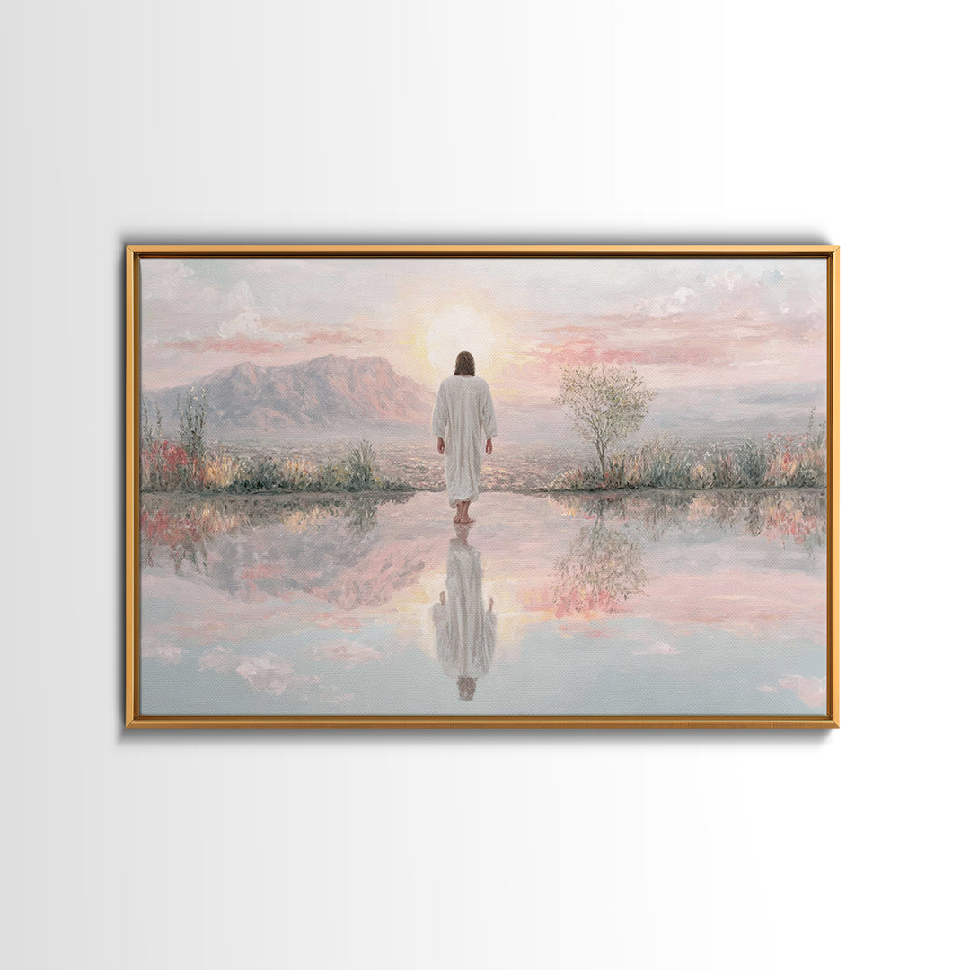 Radiant Mountain Path – Framed Canvas Print – Christian Art – Christian Art Canvas – Jesus Painting – Christian Wall Art – Modern Christian