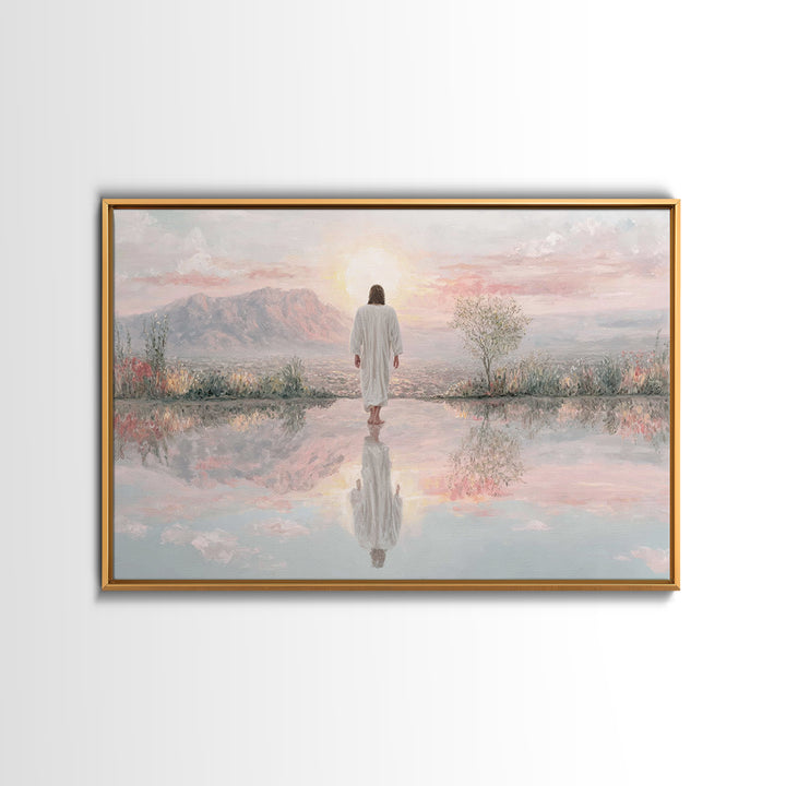 Radiant Mountain Path – Framed Canvas Print – Christian Art – Christian Art Canvas – Jesus Painting – Christian Wall Art – Modern Christian