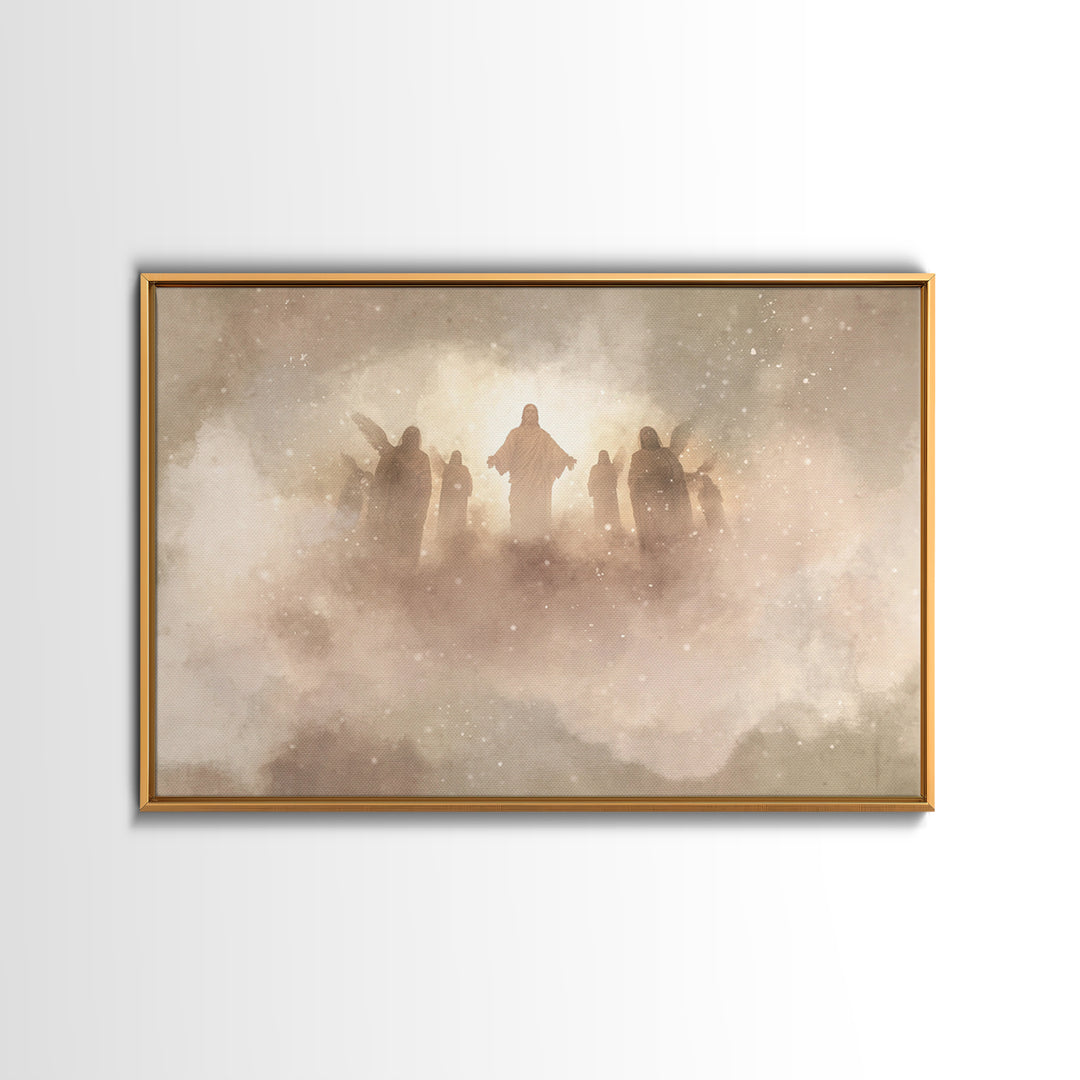 Glory In The Clouds, Framed Canvas Print, Christian Art Canvas, Jesus Painting, Modern Christian Art, Christian Wall Art, Christian Art