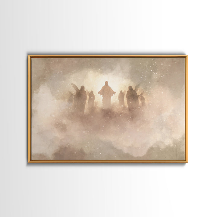Glory In The Clouds, Framed Canvas Print, Christian Art Canvas, Jesus Painting, Modern Christian Art, Christian Wall Art, Christian Art