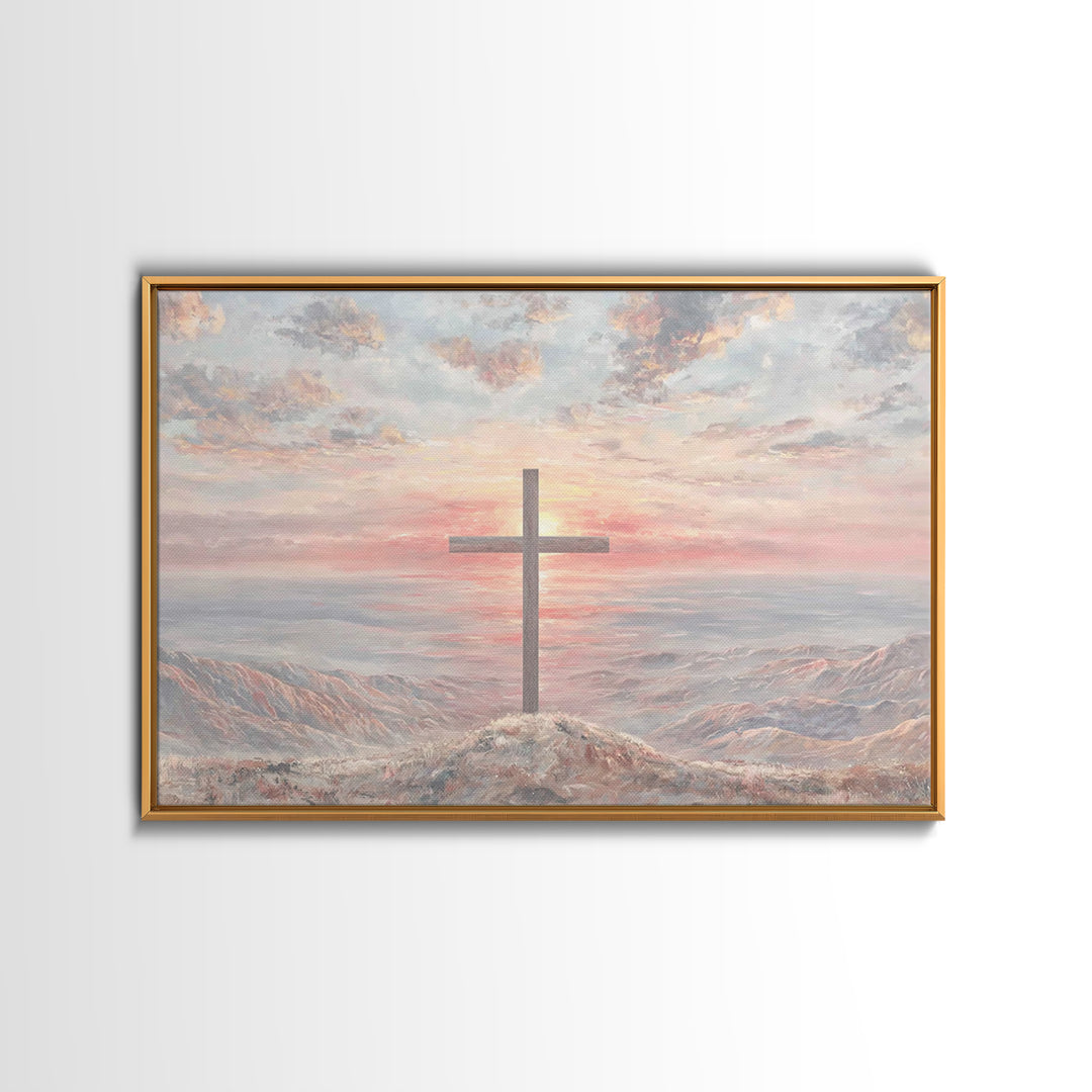 Dawn Of Redemption, Framed Canvas Print, Christian Wall Art, Modern Christian Art, Christian Art Canvas, Jesus Painting, Christian Christma