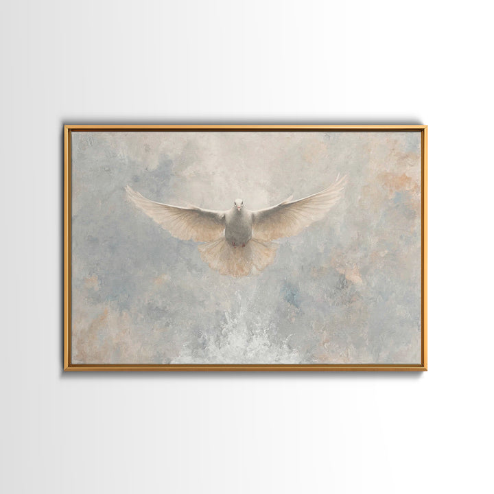Heavenly Descent, Framed Canvas Print, Christian Wall Art, Christian Art Canvas, Christian Art, White Christmas Art, Christian Christmas Ar