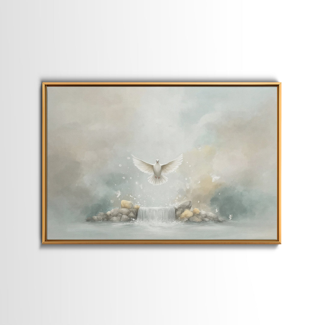 Gentle Ascent | Framed Canvas Print | Christian Art Canvas | Christian Wall Art | Christian Art | Moody Christmas Art | Christian Decoratio