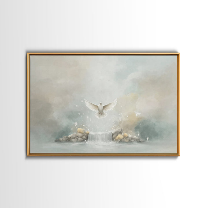 Gentle Ascent | Framed Canvas Print | Christian Art Canvas | Christian Wall Art | Christian Art | Moody Christmas Art | Christian Decoratio
